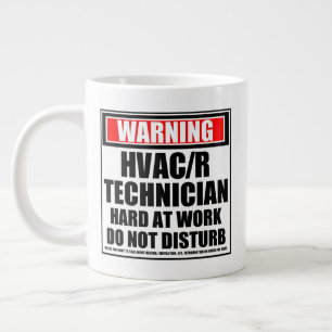 HVAC/R-Techniker vor harter Arbeit warnen Jumbo-Tasse