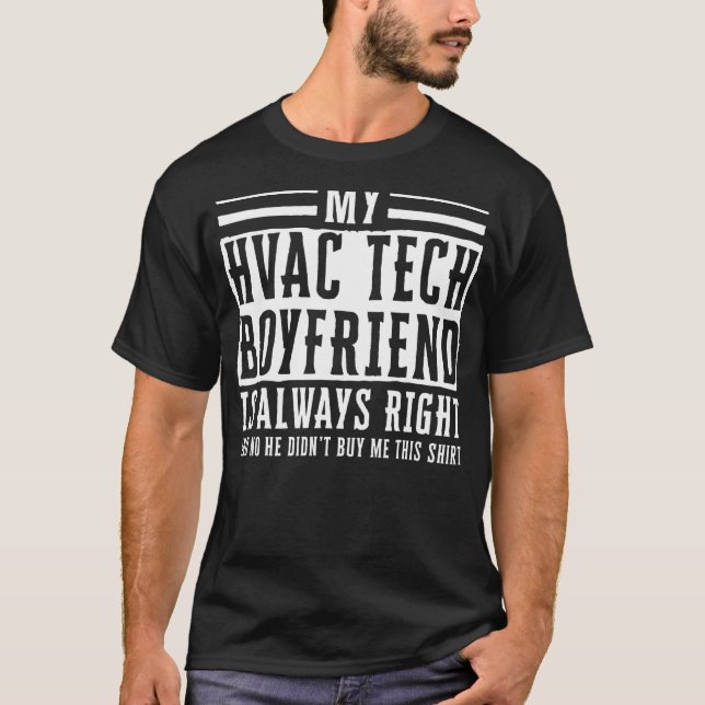 Hvac Tech Girlfriend Apparel Niedlich Technicians  T-Shirt (Vorderseite)