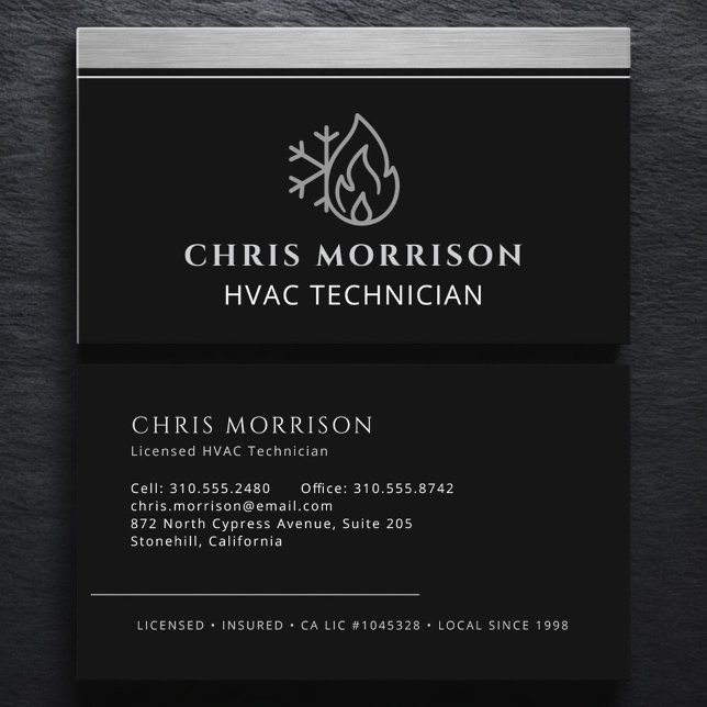 HVAC Technician AC Heating Cooling Heat Visitenkarte (Von Creator hochgeladen)