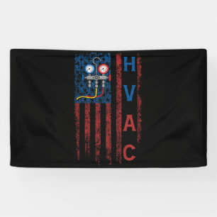HVAC Technician Flag USA Vintag Banner