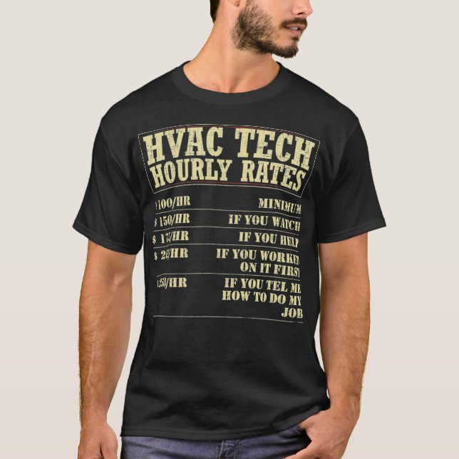 HVAC Technician hourly rate hvac  T-Shirt (Vorderseite)