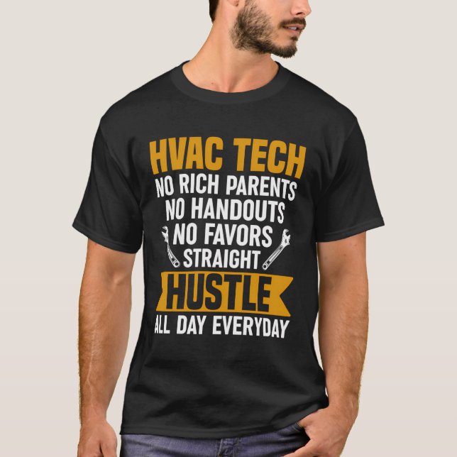 Hvac Technician No Rich Eltern keine Hände Hvac T T-Shirt (Vorderseite)