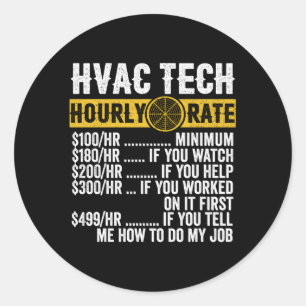 Hvac Technician Stundenrate S Runder Aufkleber