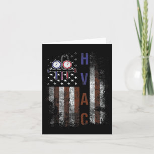 Hvac-Techniker Männer Amerikanische Flagge USA Vin Karte