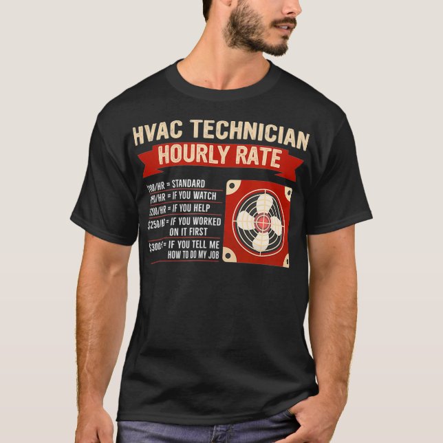 HVAC-Techniker Stundenreparaturen und Mechaniker T-Shirt (Vorderseite)