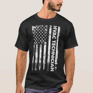 HVAC Technique US Flag Funny HVAC Tech  T-Shirt