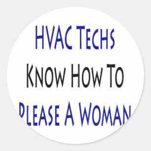 hvac-Technologien können einer Frau gefallen Runder Aufkleber
