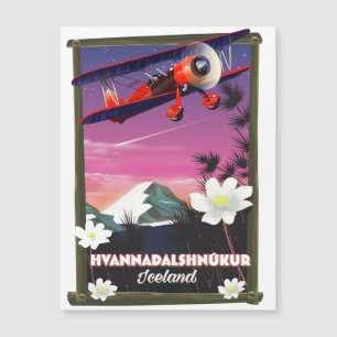 Hvannadalshnkur Island Reiseplakat. Magnetkarte