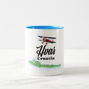 Hvar Croatia Karte Zweifarbige Tasse