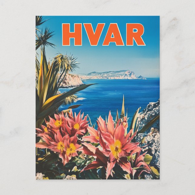 Hvar Croatia Vintag Postkarte (Vorderseite)