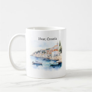 Hvar Croatia Watercolor Travel Kaffeetasse