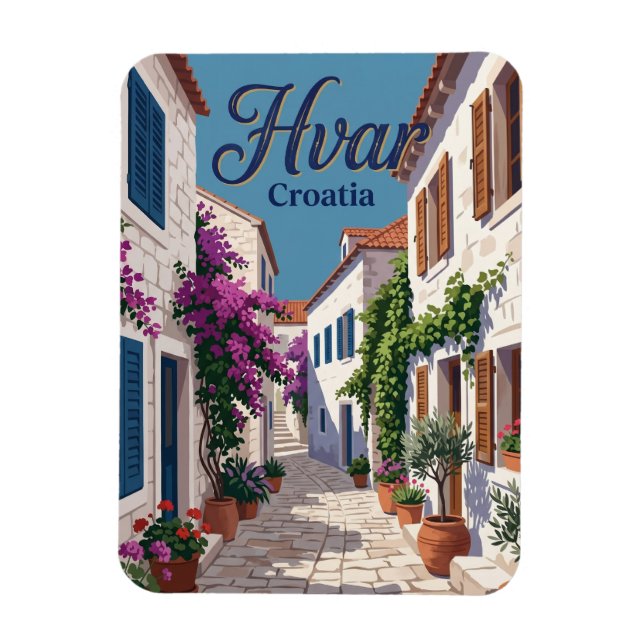 Hvar Gasse Kroatien Magnet (Vertikal)