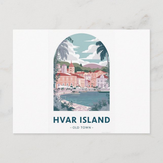 Hvar Island Old Town Postcard - Entdecken Sie das  Postkarte (Vorderseite)