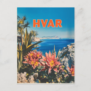 Hvar vintage postkarte