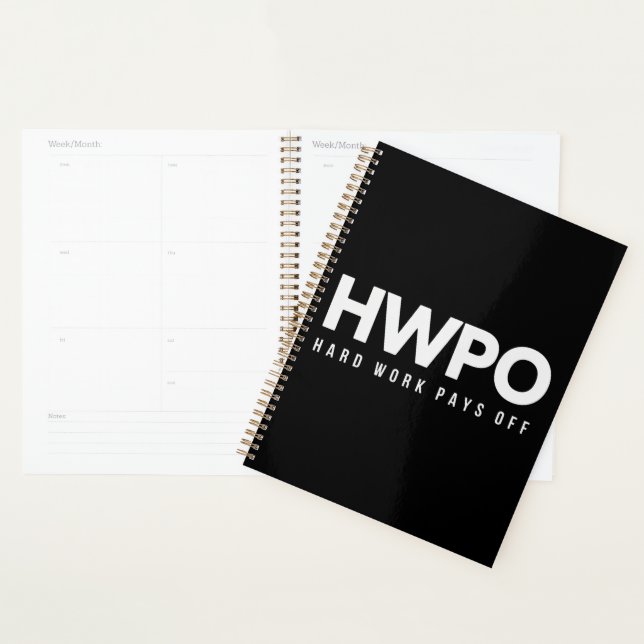 HWPO Hard Work Pays Off Motivational New Years  Planer (Anzeige)