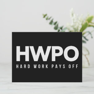 HWPO Harte Arbeit zahlt sich aus Motivational Neuj Einladung