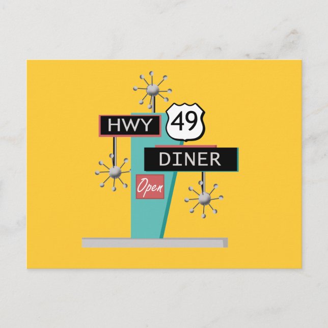 HWY 49 Diner Postkarte (Vorderseite)