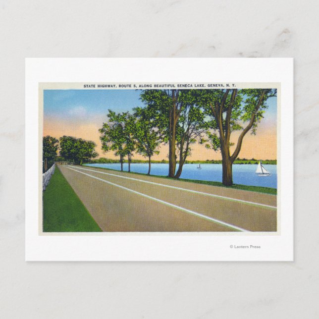 Hwy Route 5 Aussicht auf Seneca See Postkarte (Vorderseite)