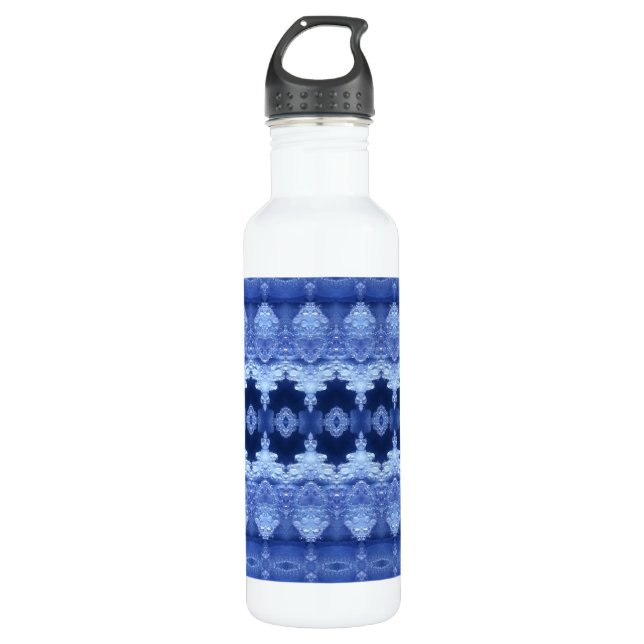 Hy Blue Ikat 2 Edelstahlflasche (Vorderseite)