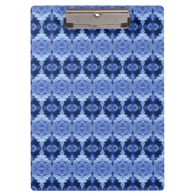Hy Blue Ikat Zen Klemmbrett (Vorderseite)