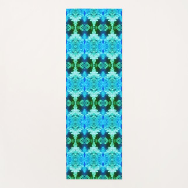 Hy Blue Ikat Zen Yogamatte (Vorderseite)