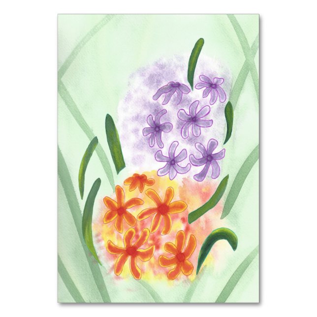 Hyacinth-Blume benutzerdefinierte Flash-Karten les Tischnummer (Vorderseite)