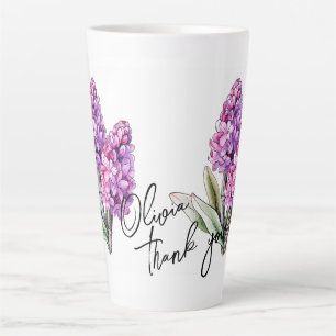 Hyacinth "Danke!" Editable Slogan & Name Milchtasse