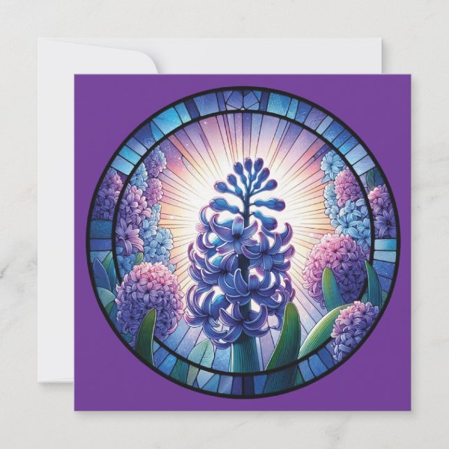 Hyacinth - Feste Glaskunst Einladung (Vorderseite)