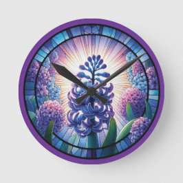 Hyacinth - Feste Glaskunst Runde Wanduhr