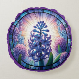 Hyacinth - Feste Glaskunst Rundes Kissen