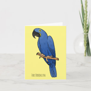 Hyacinth macaw bird cartoon illustration karte