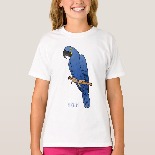Hyacinth macaw bird cartoon illustration  T-Shirt (Vorderseite)