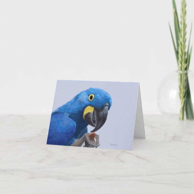 Hyacinth Macaw Ermutigung JW Dankeskarte (Vorderseite)