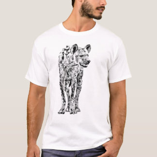 Hyänen-volle Zahl in realistischem Schwarzem u. im T-Shirt