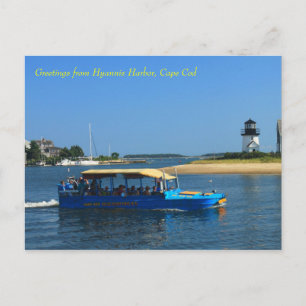 Hyannis Harbour Lighthouse Duck Boat Cape Cod Postkarte