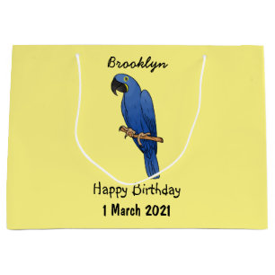 Hyazinth-Ara-Vogel-Cartoon-Illustration Große Geschenktüte