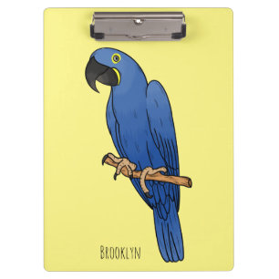 Hyazinth-Ara-Vogel-Cartoon-Illustration Klemmbrett