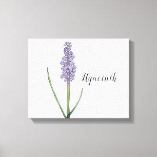 Hyazinthen-Blumen-Watercolor-Leinwanddruck Leinwanddruck