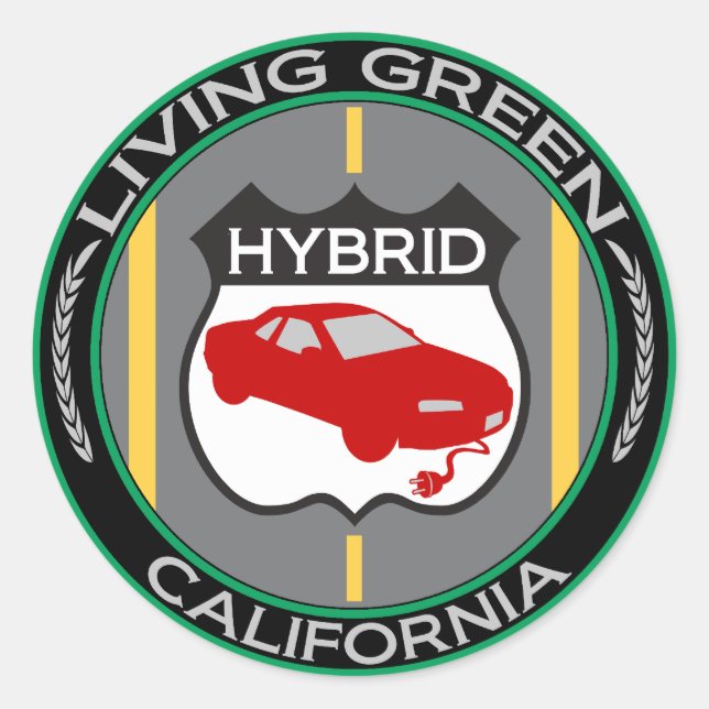 Hybrid California Runder Aufkleber (Vorderseite)