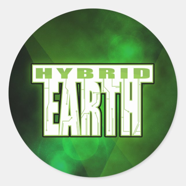 Hybrid-Erdaufkleber - rund Runder Aufkleber (Vorderseite)