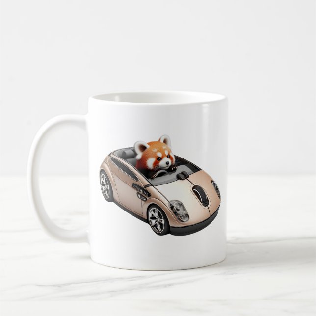 Hybrid-PC-Maus - mit einem roten Panda-Treiber 03. Kaffeetasse (Links)