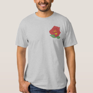 Hybrid-Tee - Vierzigniner-Rose Besticktes T-Shirt
