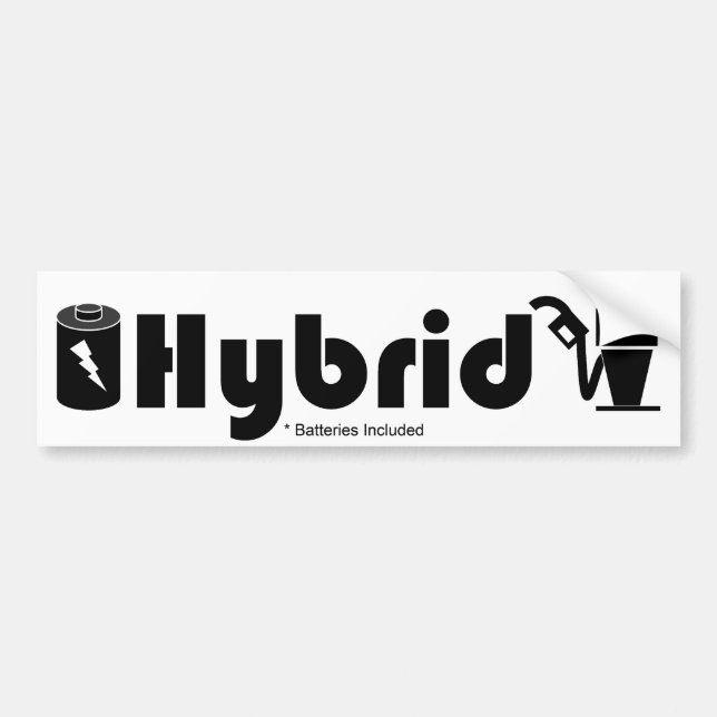 HYBRIDE Batterien enthaltene Pumpe und Batterie Autoaufkleber (Vorne)