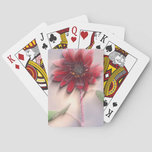 Hybride Sonnenblume im Wind Spielkarten (Rückseite)