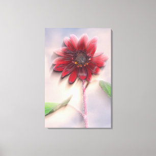 Hybride Sonnenblume im Wind wehend Leinwanddruck