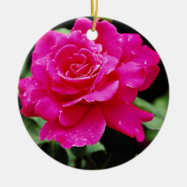 Hybride Tee-Rosen-"Rosa-Friedens" weiße Blumen Keramik Ornament (Vorne)
