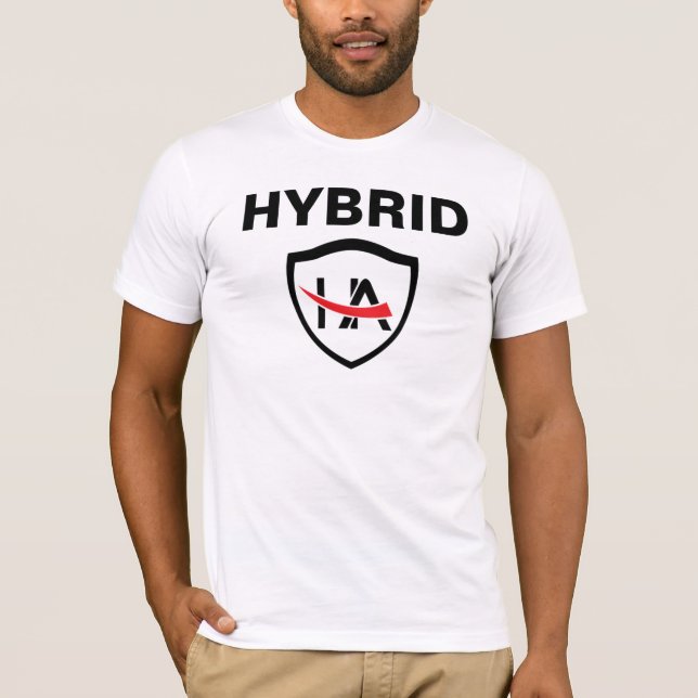 Hybrider Athlet - Schild T-Shirt (Vorderseite)