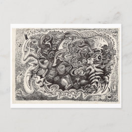 Hybridfarbe zeichnend postkarte