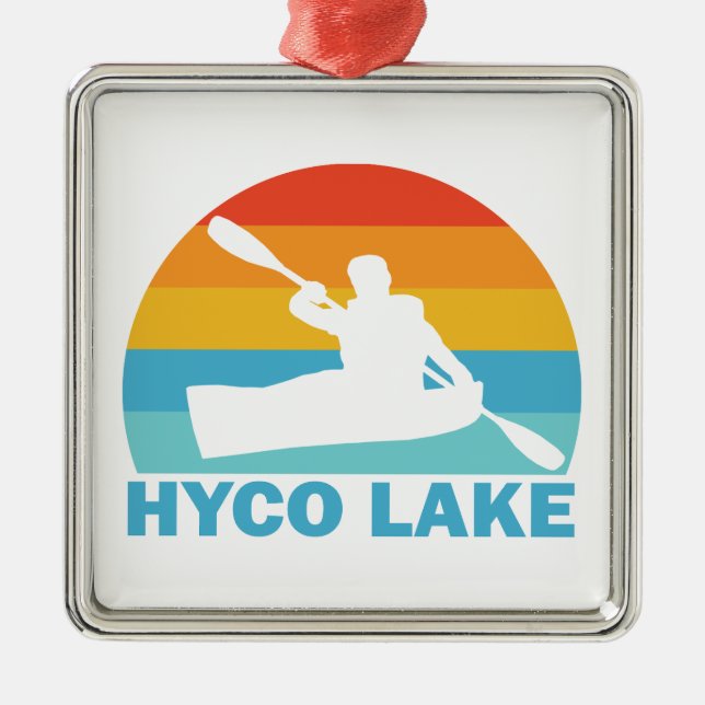 Hyco Lake North Carolina Kayak Ornament Aus Metall (Vorne)