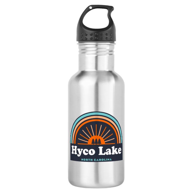Hyco Lake North Carolina Rainbow Edelstahlflasche (Vorderseite)